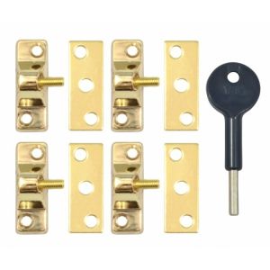 YALE 8K118 Brass Casement Window Lock 4 Pack